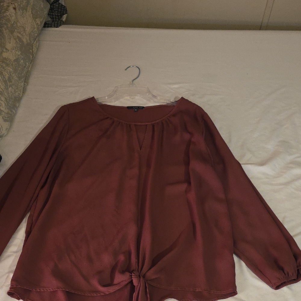 West Kei Mauve Blouse with Knot Detail